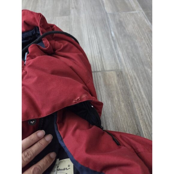 Eddie Bauer Goose Down Mens XL Ridgeline Puffer Jacket Red Hooded Parka - Picture 14 of 14